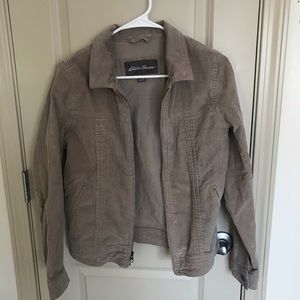 Eddie Bauer Corduroy tan zip up jacket